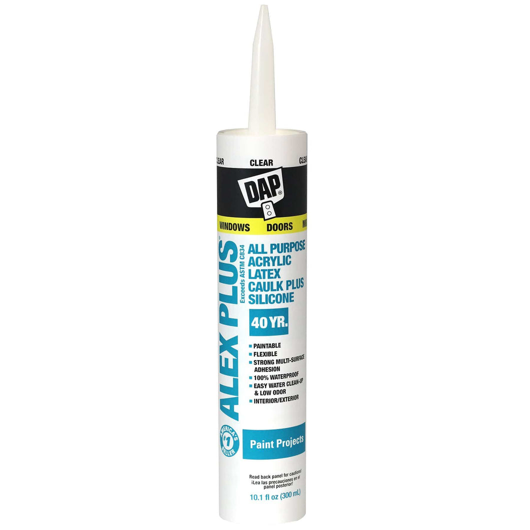 Dap® Sealant/Adhesive/Caulking DAP ALEX PLUS® All Purpose Acrylic Latex Caulk Plus Silicone: White-18101 18101