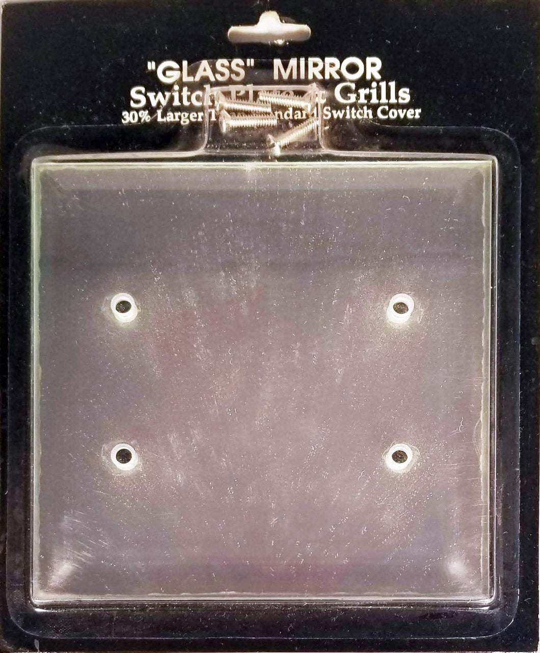 Sy Derin Switch Plate Glass Mirror Double Blank Plate: Clear Mirror- GLS-208 GLS-208
