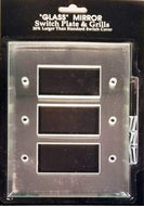 Sy Derin Switch Plate Glass Mirror Triple Decora Switch Plate: Clear Mirror- GLS-302 GLS-302